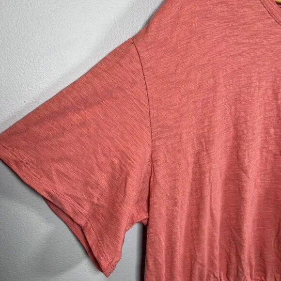 Old Navy Waist-Defined Slub Knit Mini T-Shirt Dress in Sugar Poppy Women's XXL - Picture 3 of 8